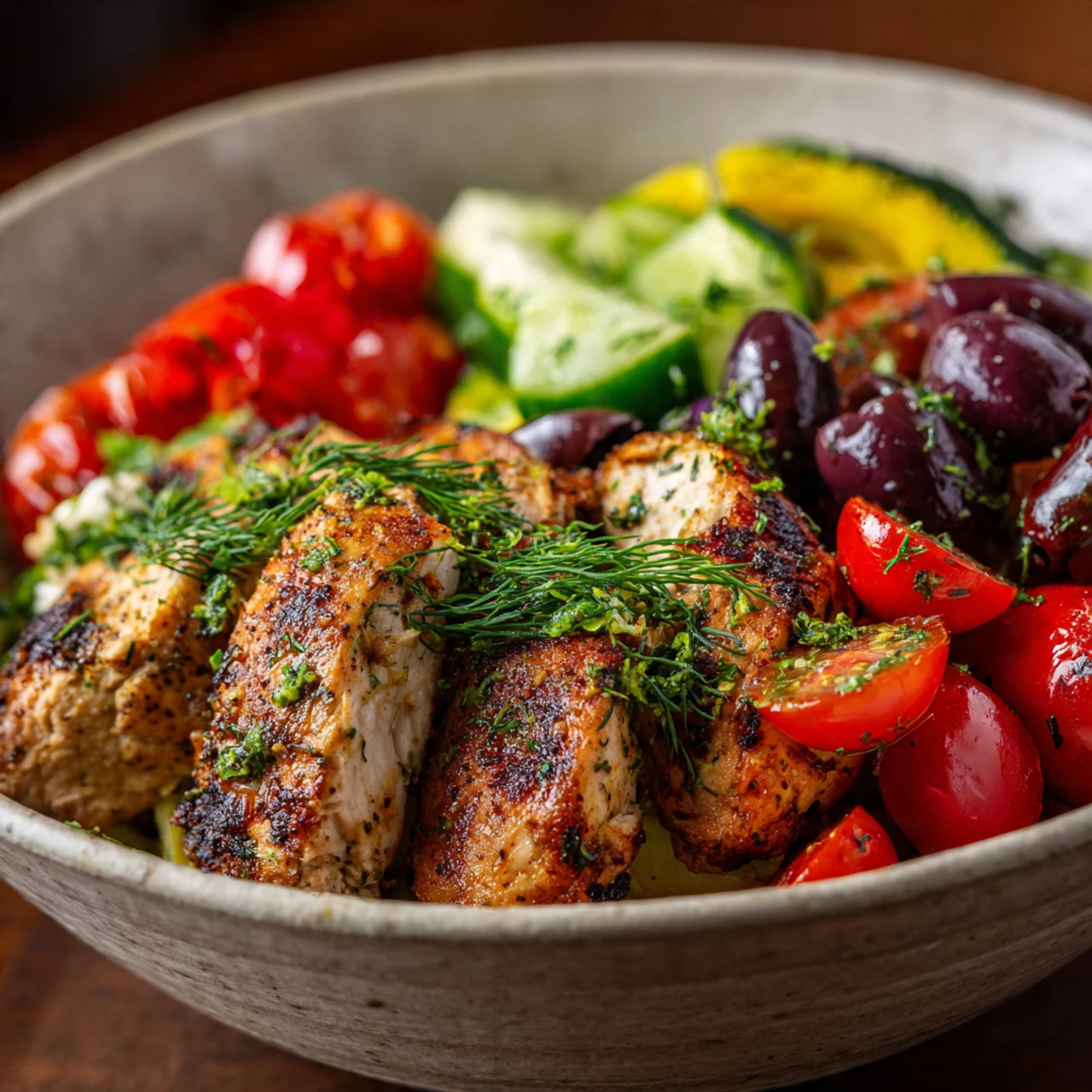 Mediterranean Lemon-Dill Chicken Bowls (Best Meal Prep!)