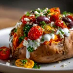 Mediterranean Stuffed Sweet Potatoes Mediterranean Stuffed Sweet Potatoes Recipe