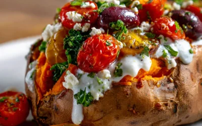 Mediterranean Stuffed Sweet Potatoes | Easy Recipe