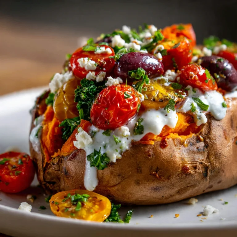 Mediterranean Stuffed Sweet Potatoes Mediterranean Stuffed Sweet Potatoes Recipe