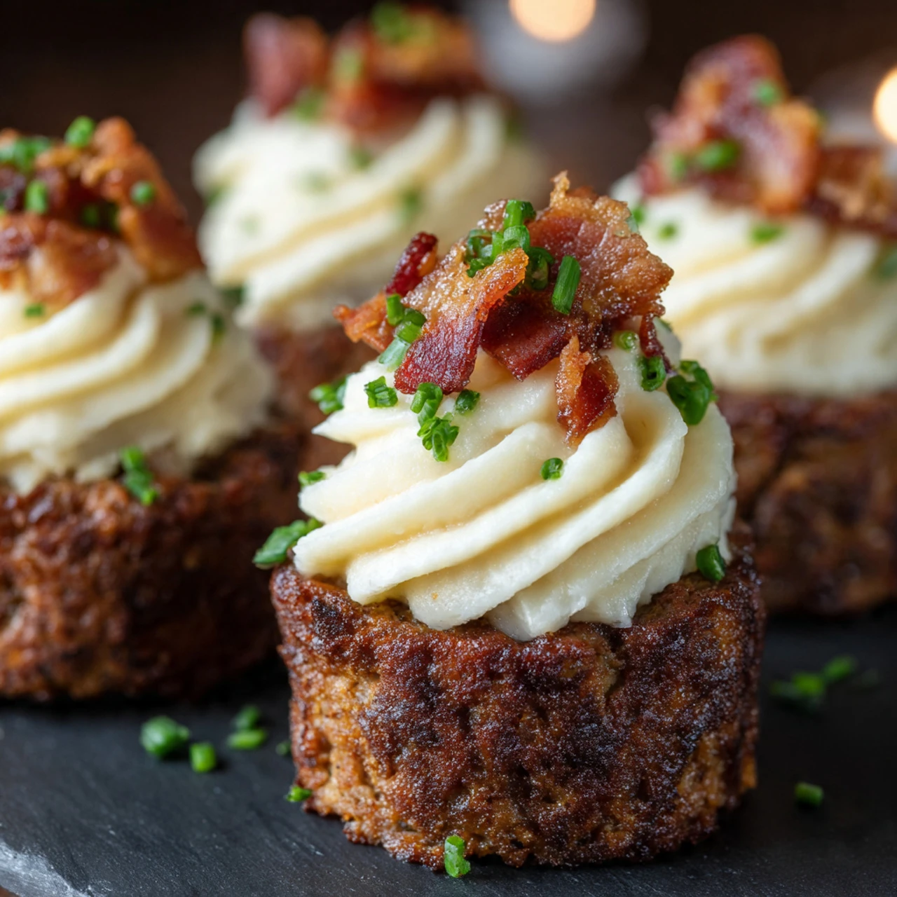 Mini Meatloaf Muffins With Mashed Potato Frosting Mini Meatloaf Muffins Mashed Potato Frosting