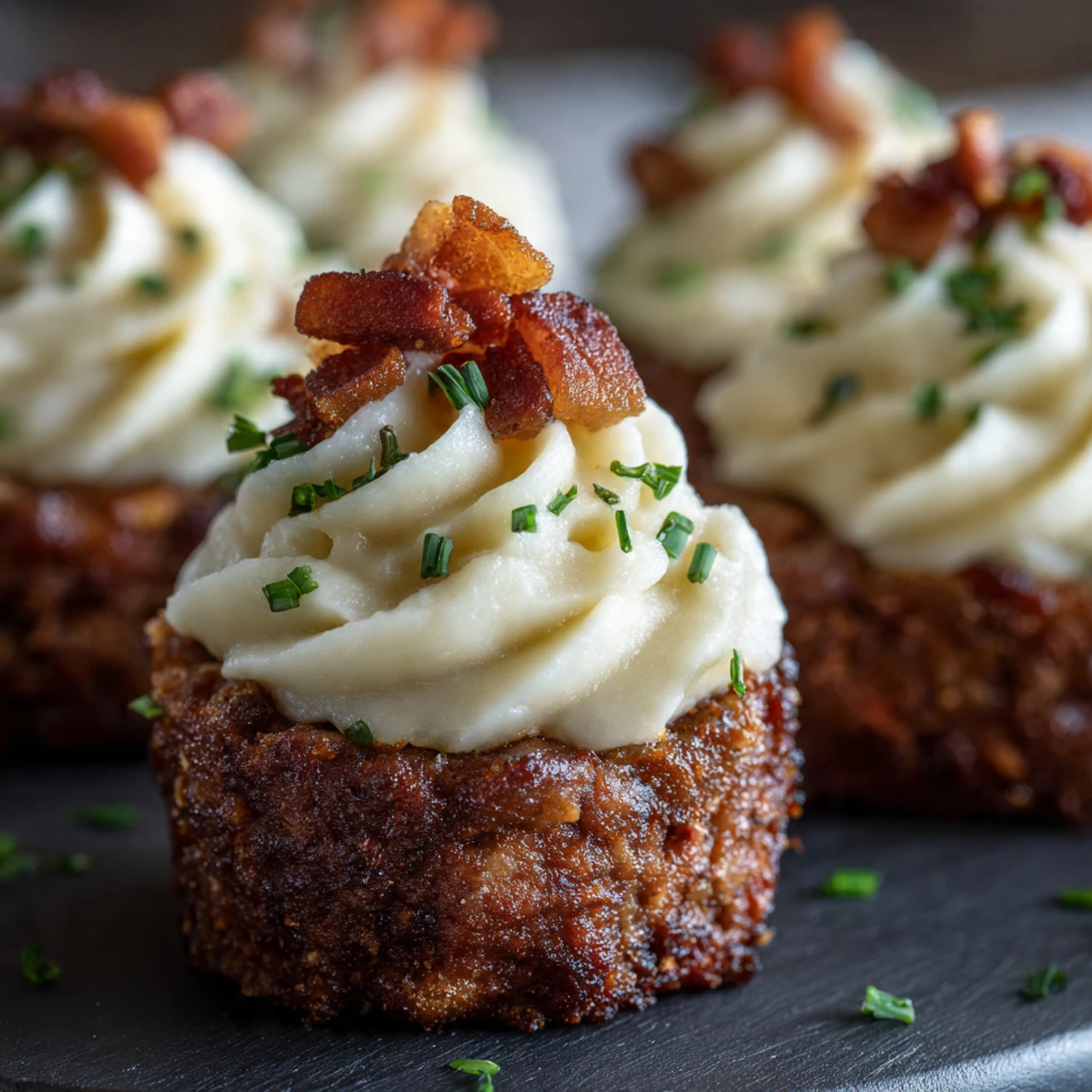Mini Meatloaf Muffins with Mashed Potato Frosting