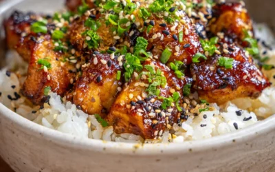 Mouthwatering Sticky Chicken Rice Bowls Packed with Flavor and Easy to Make at Home