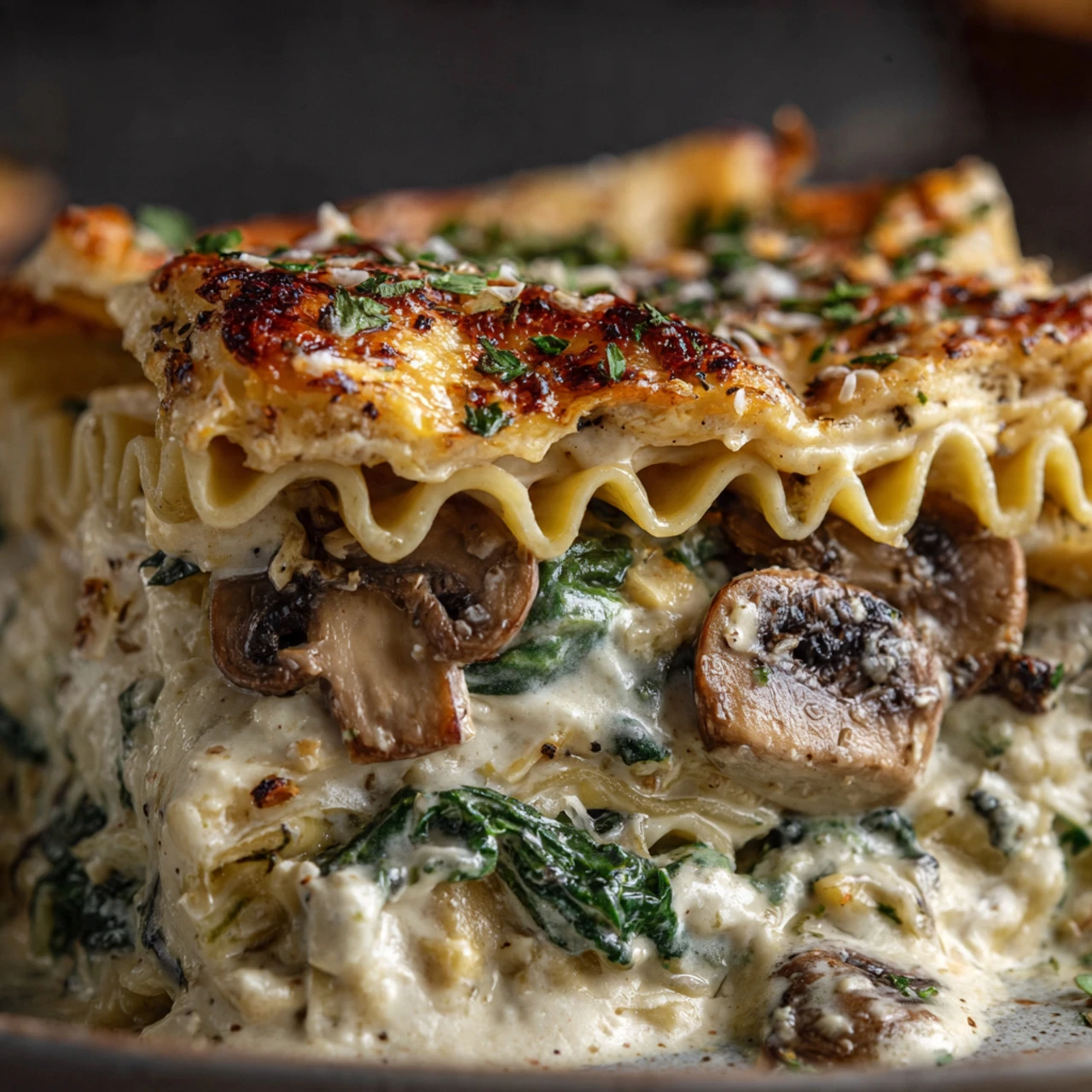 Mushroom and Spinach Lasagna