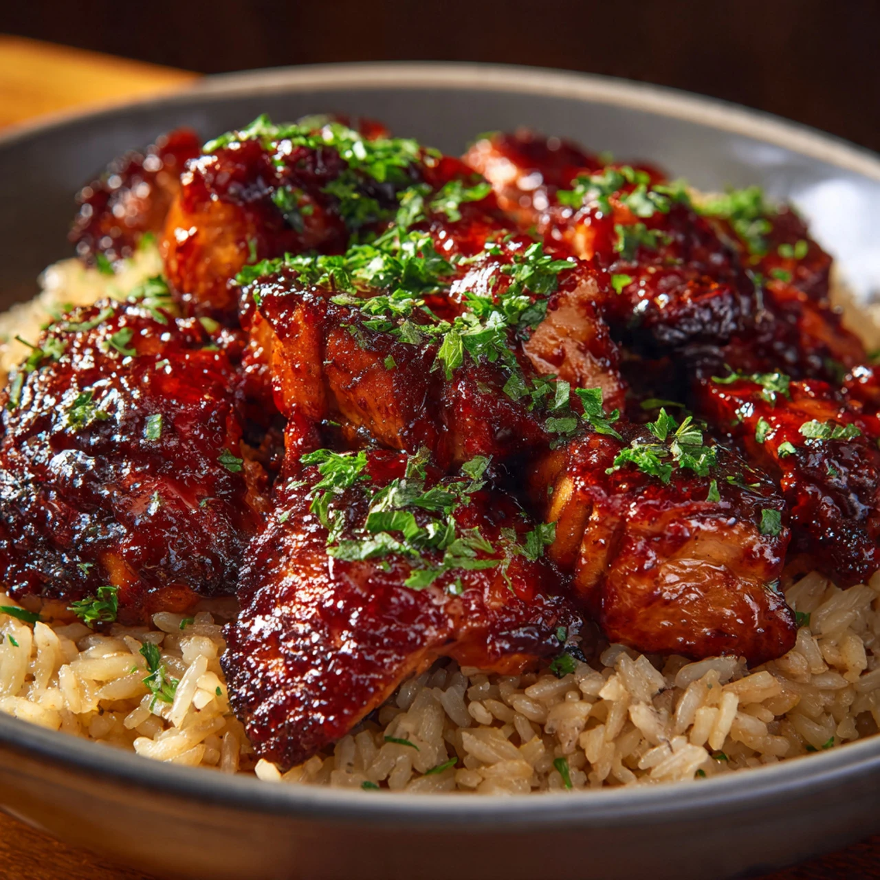One-Pan Honey BBQ Chicken Rice A Comfort Meal You Will Make Often Onepan Honey Bbq Chicken Rice Comfort Meal