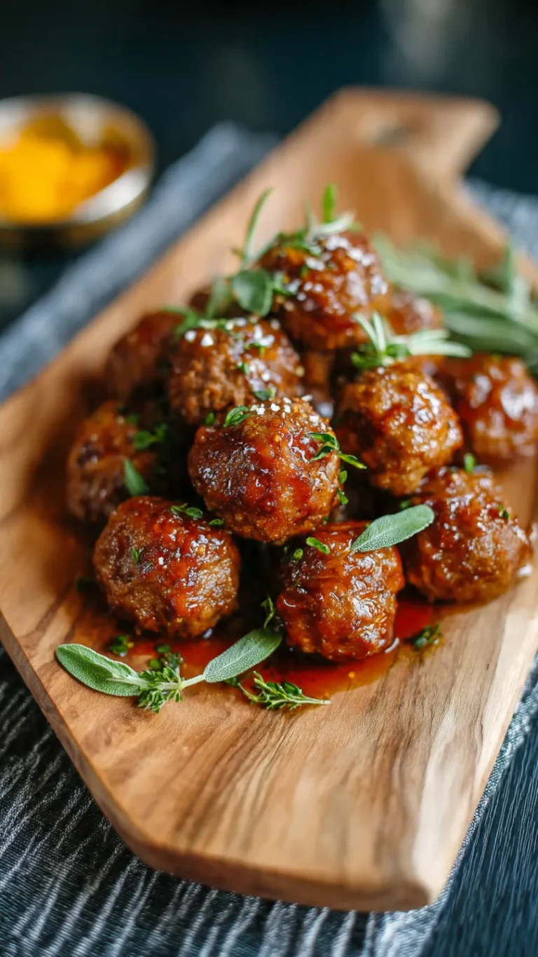 Peach Bourbon Holiday Party Meatballs (Sweet-Glazed Crowd Favorite!)