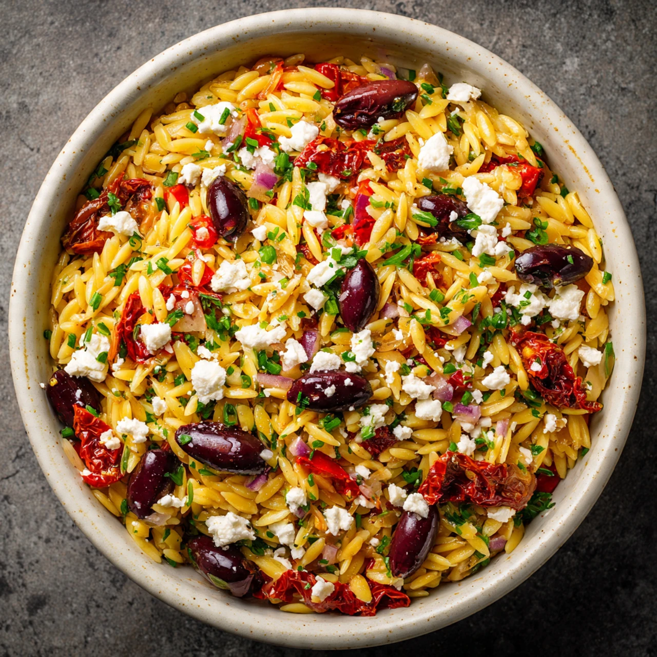 Perfect Orzo Pasta Salad With Feta And Sun Dried Tomatoes Perfect Orzo Pasta Salad Feta Sun Dried