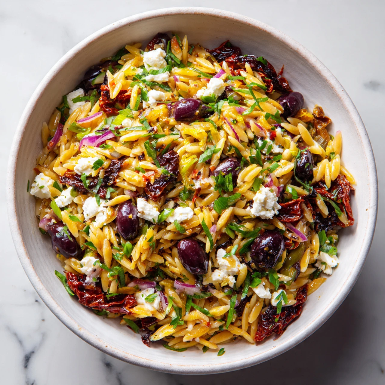 Perfect Orzo Pasta Salad With Feta And Sun Dried Tomatoes Perfect Orzo Pasta Salad Feta Sun Dried