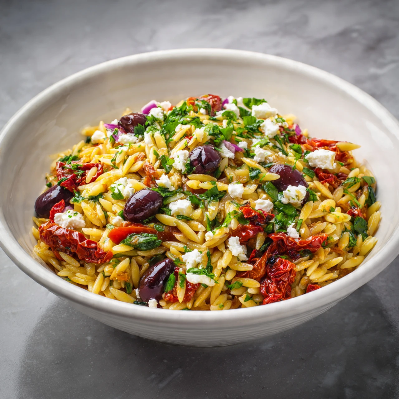 Perfect Orzo Pasta Salad With Feta And Sun Dried Tomatoes Perfect Orzo Pasta Salad Feta Sun Dried