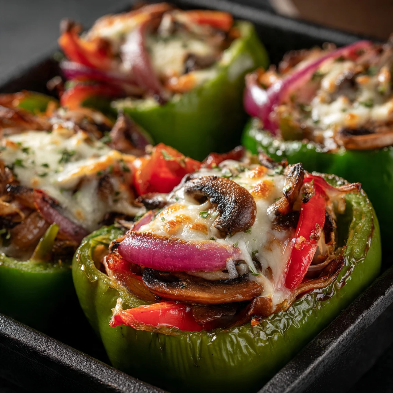 Philly Cheesesteak Stuffed Peppers (Low Carb)