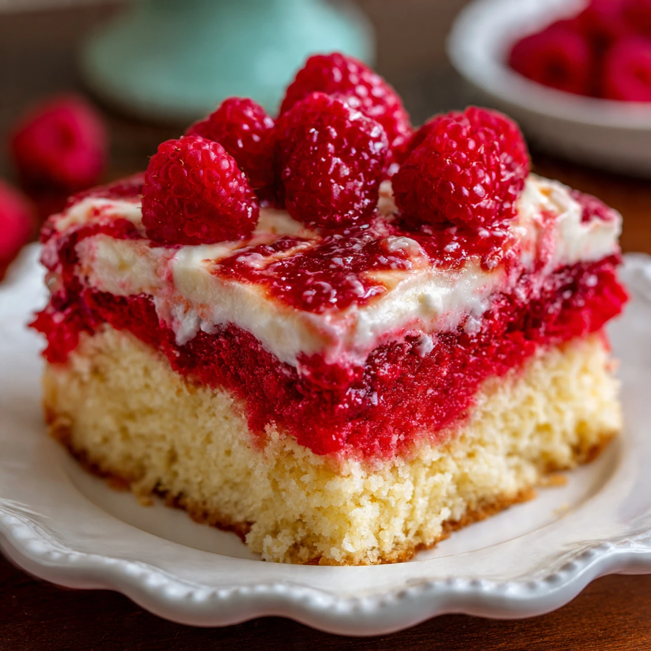 Raspberry Zinger Poke Cake Raspberry Zinger Poke Cake