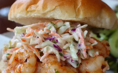 Shrimp Sandwich with Spicy Creamy Coleslaw (Crispy & Irresistible!)