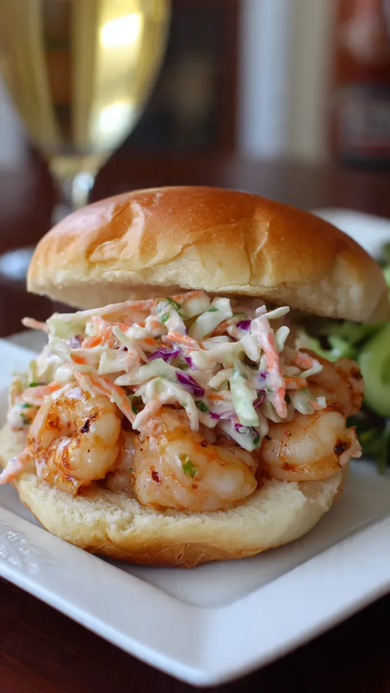 Shrimp Sandwich with Spicy Creamy Coleslaw (Crispy & Irresistible!)