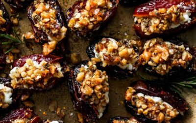 Roasted Goat Cheese Stuffed Dates (Warm, Sweet-Salty Party Magic!)