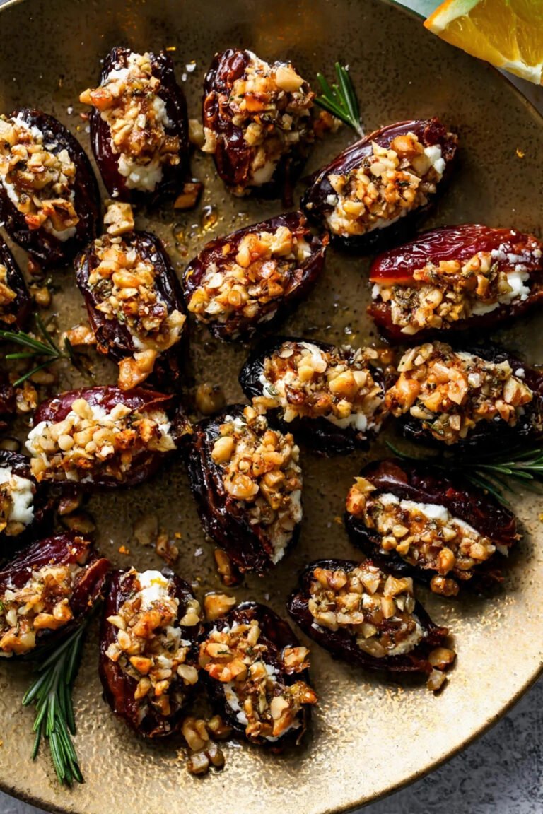 Roasted Goat Cheese Stuffed Dates (Warm, Sweet-Salty Party Magic!)