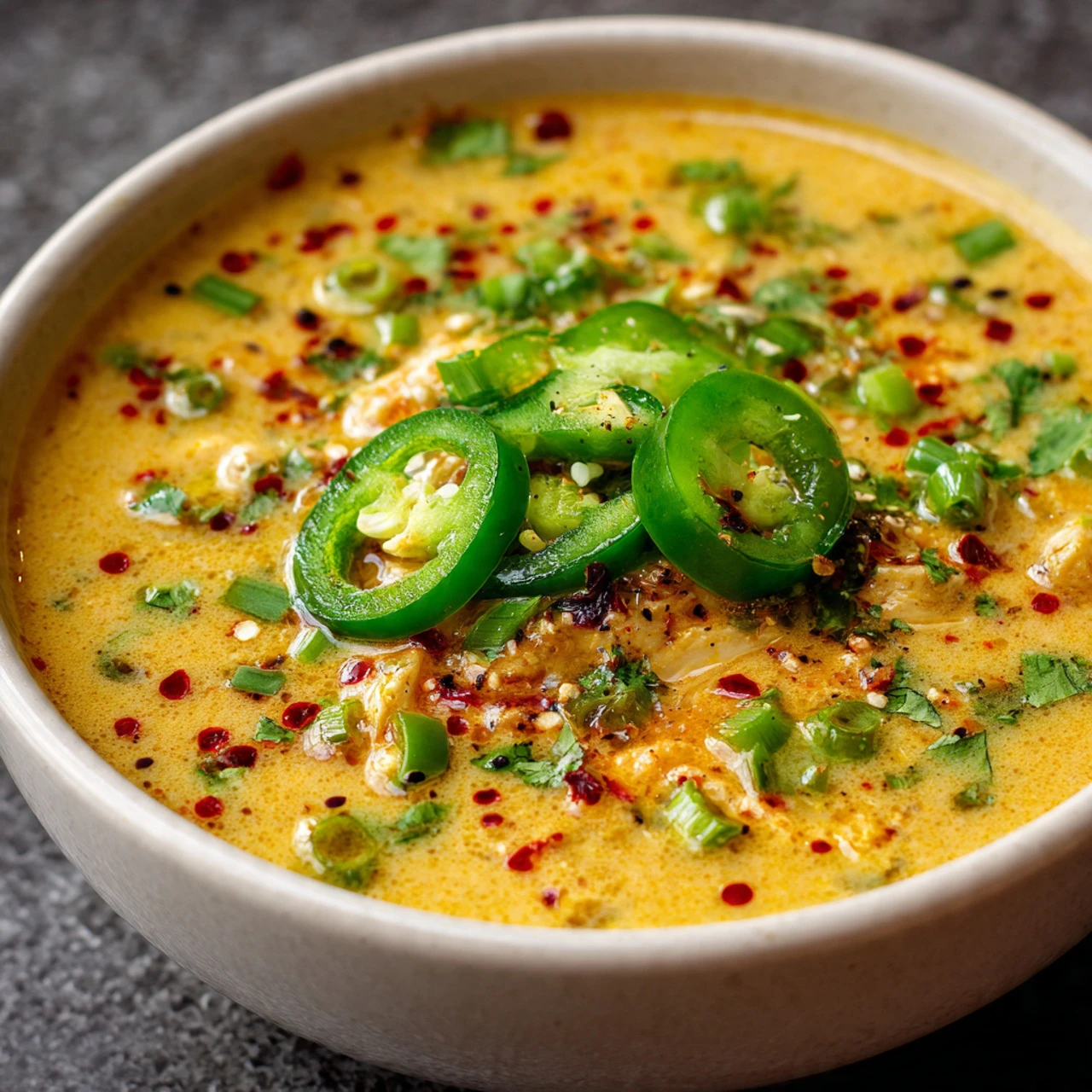 Spicy Jalapeño Popper Chicken Soup