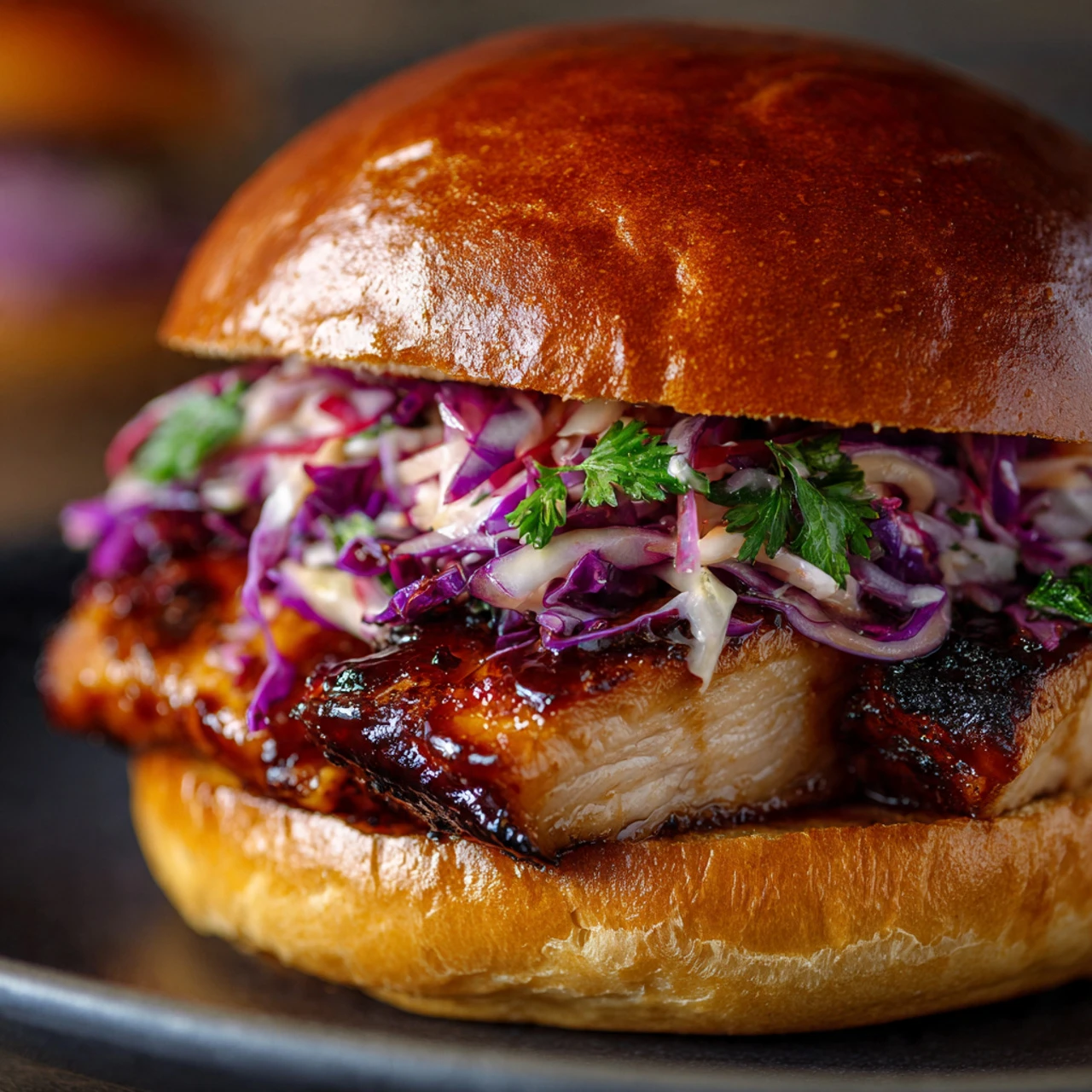 Spicy Korean BBQ Chicken Sandwich With Tangy Slaw Spicy Korean Bbq Chicken Sandwich Tangy Slaw