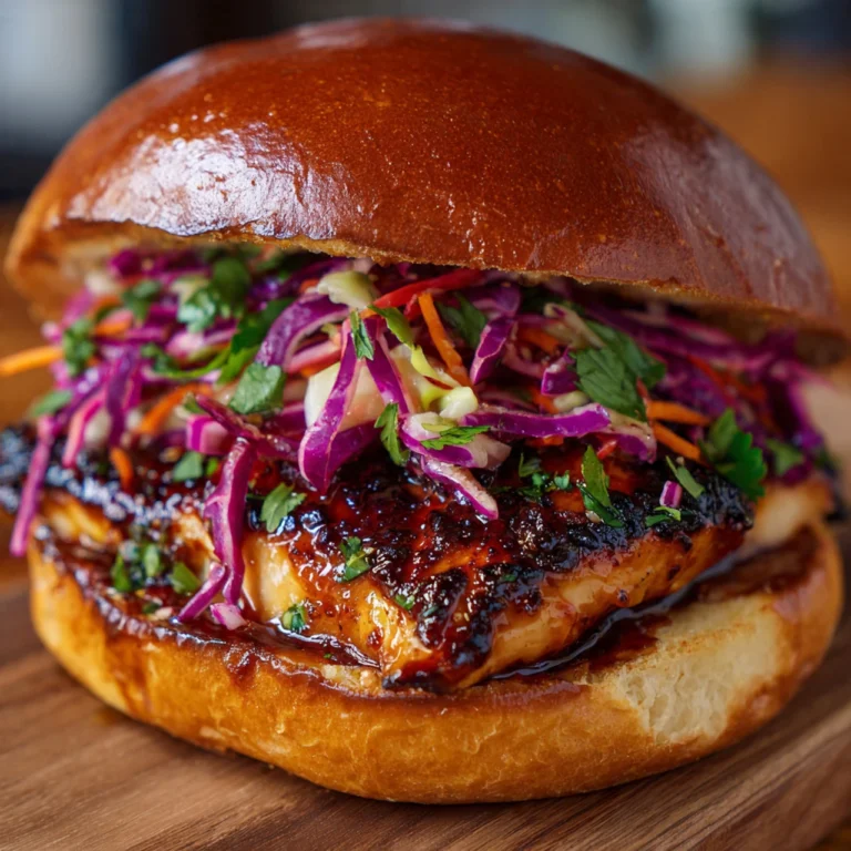 Spicy Korean BBQ Chicken Sandwich With Tangy Slaw Spicy Korean Bbq Chicken Sandwich Tangy Slaw