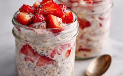 Strawberries and Cream Overnight Oats