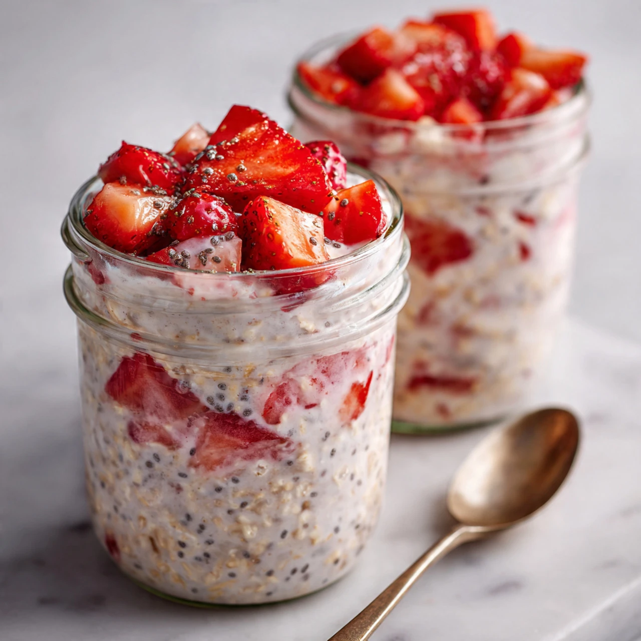 Strawberries and Cream Overnight Oats