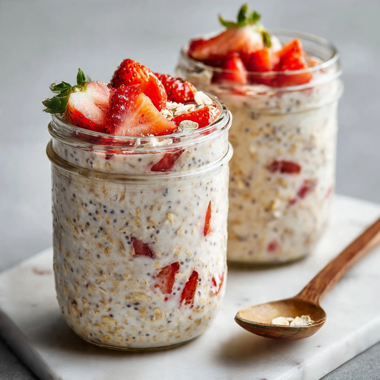 Strawberries And Cream Overnight Oats Strawberries Cream Overnight Oats