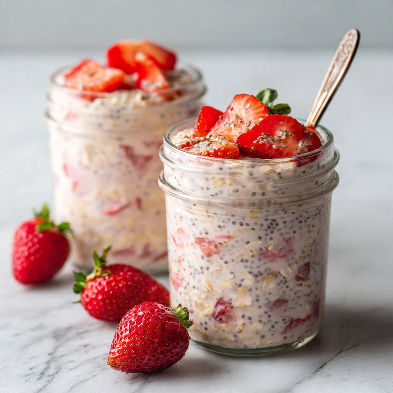 Strawberries And Cream Overnight Oats Strawberries Cream Overnight Oats
