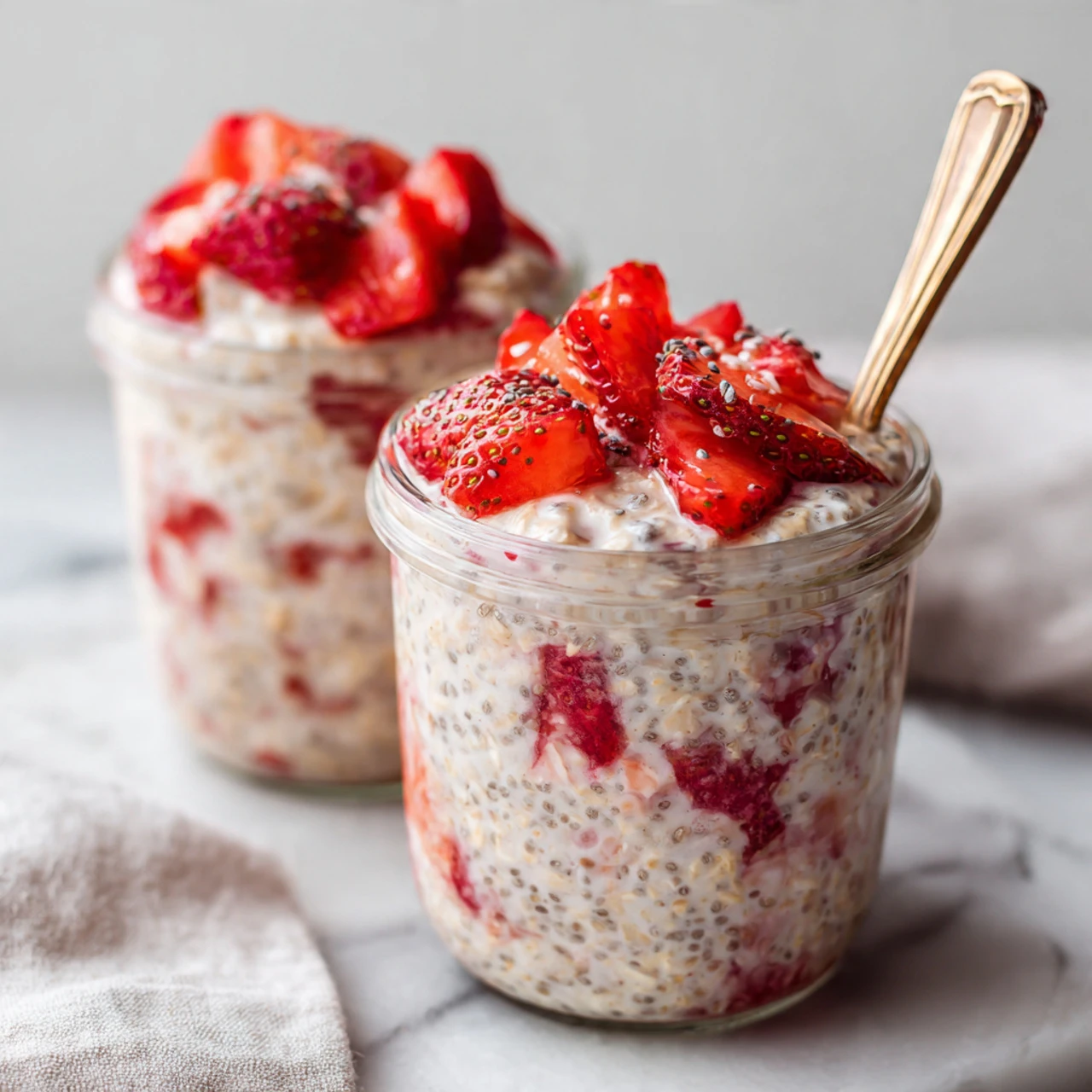 Strawberries And Cream Overnight Oats Strawberries Cream Overnight Oats