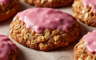 Strawberry Iced Oatmeal Cookies – Browned Butter Blondie