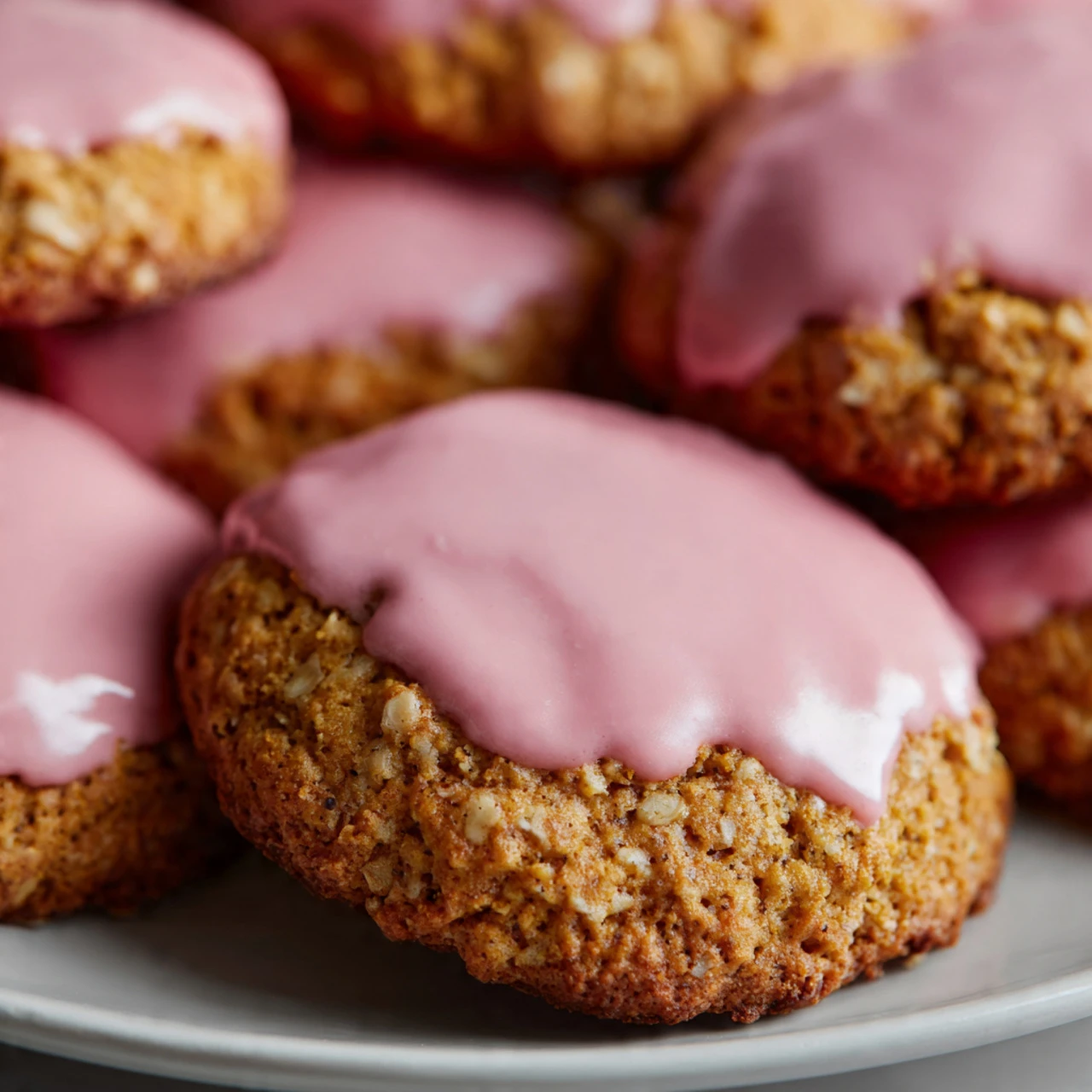 Strawberry Iced Oatmeal Cookies Strawberry Iced Oatmeal Cookies Browned Butter Blondie