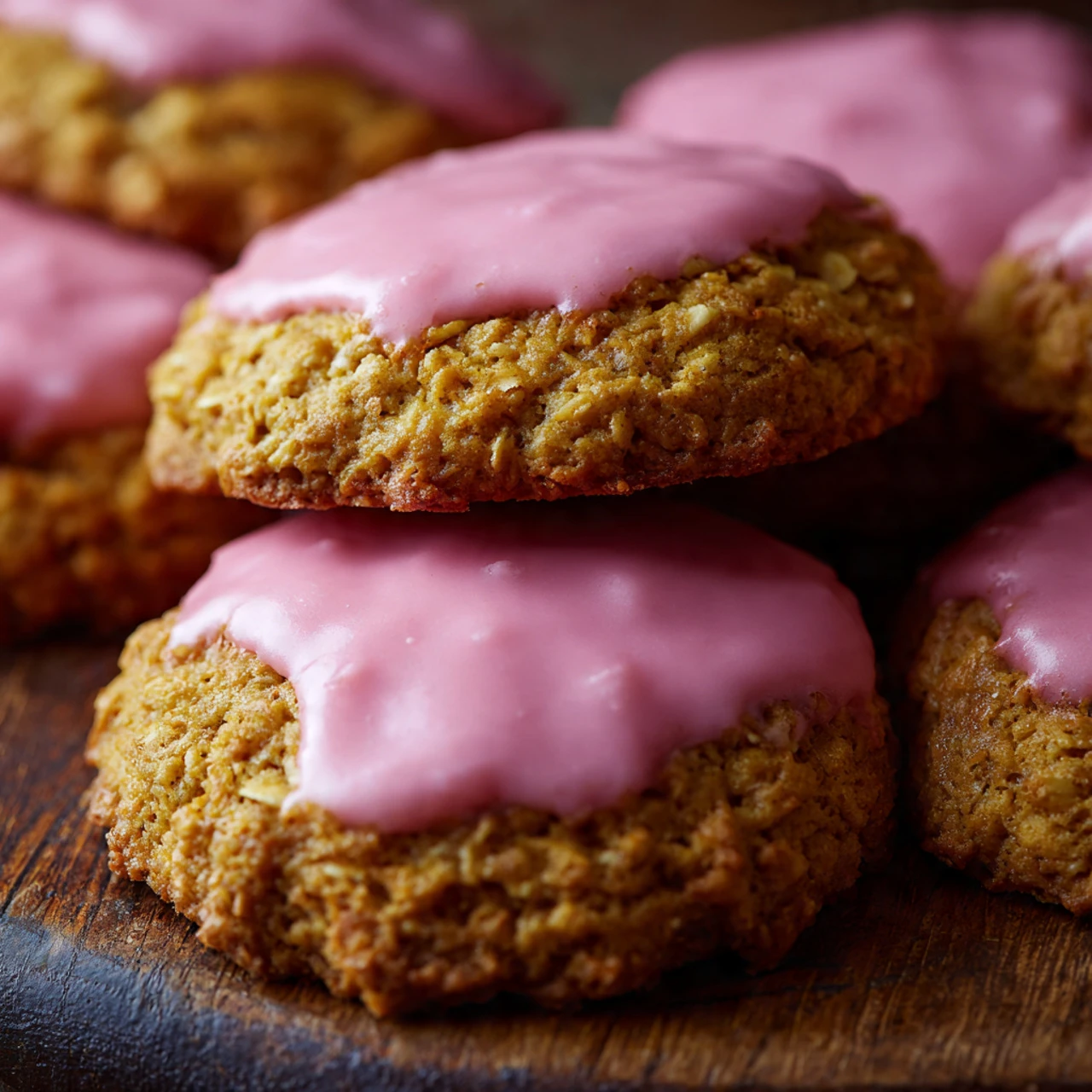 Strawberry Iced Oatmeal Cookies Strawberry Iced Oatmeal Cookies Browned Butter Blondie