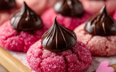 Strawberry Kiss Cookies (Soft, Pretty & Easy!)