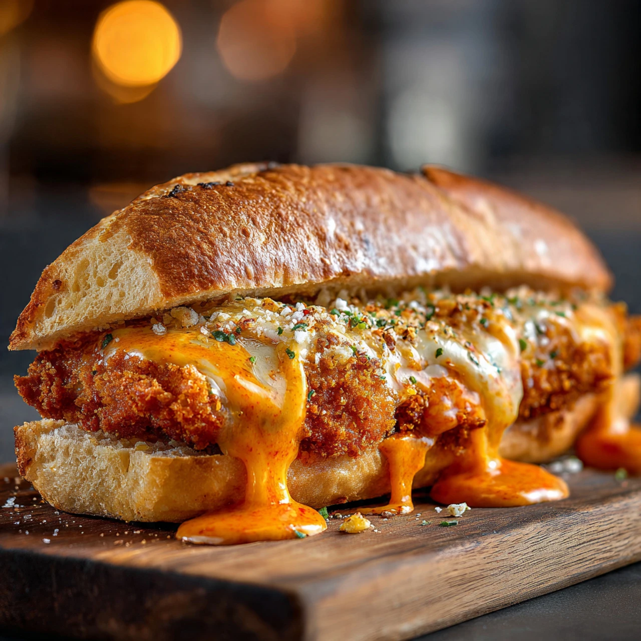 Vodka Sauce Chicken Parmesan Sandwich