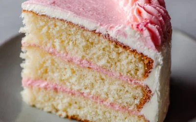 White Almond Cake with Whipped Buttercream Frosting