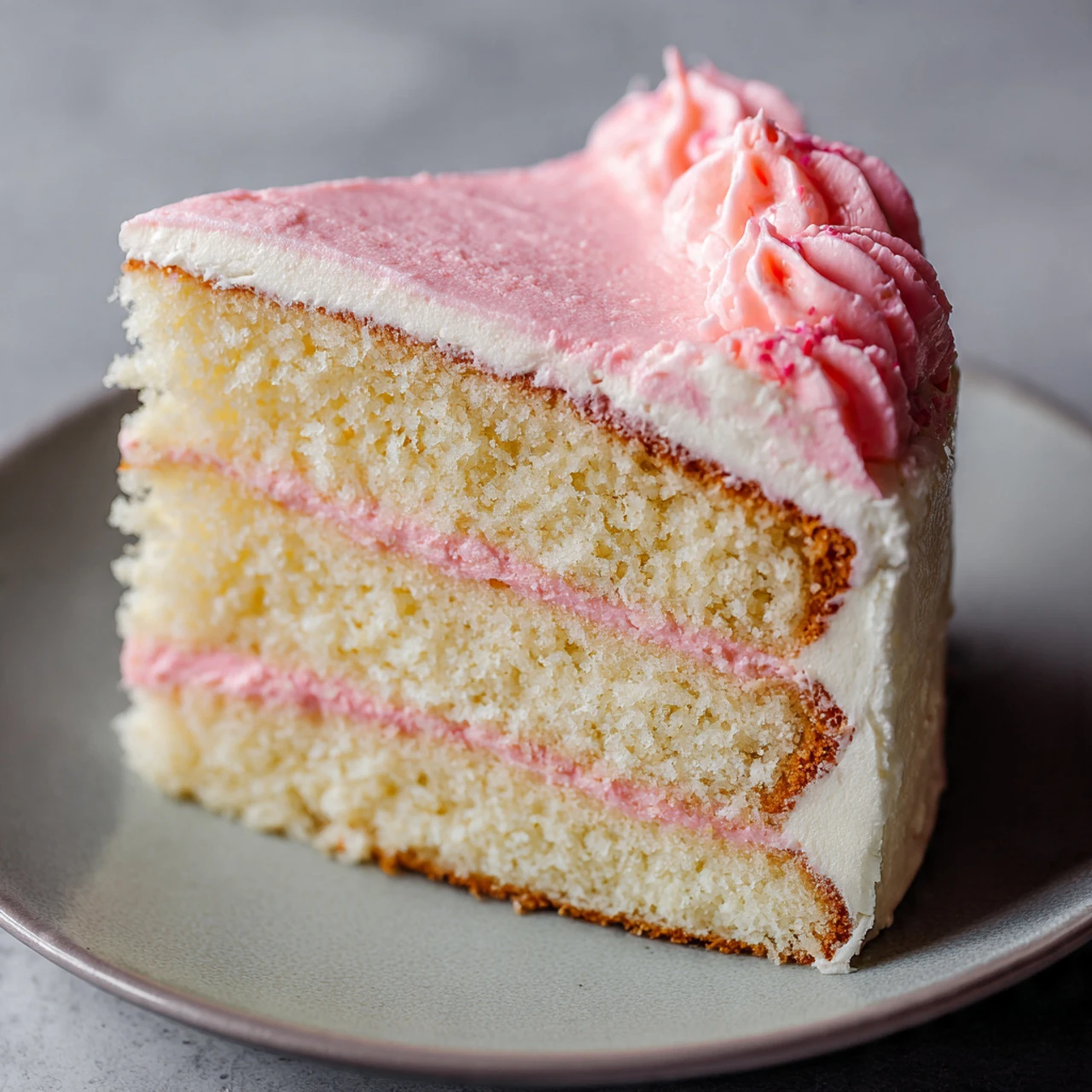 White Almond Cake with Whipped Buttercream Frosting