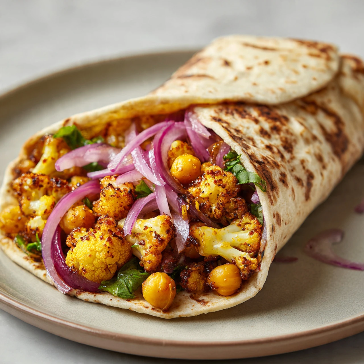 Zesty Chickpea Cauliflower Wrap with Lime