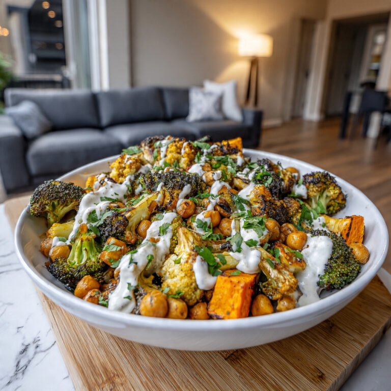 Roasted Veggies with Tahini-Yogurt Magic (Creamy, Nutty & So Satisfying)