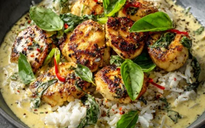 Basil Chicken in Coconut Curry Sauce