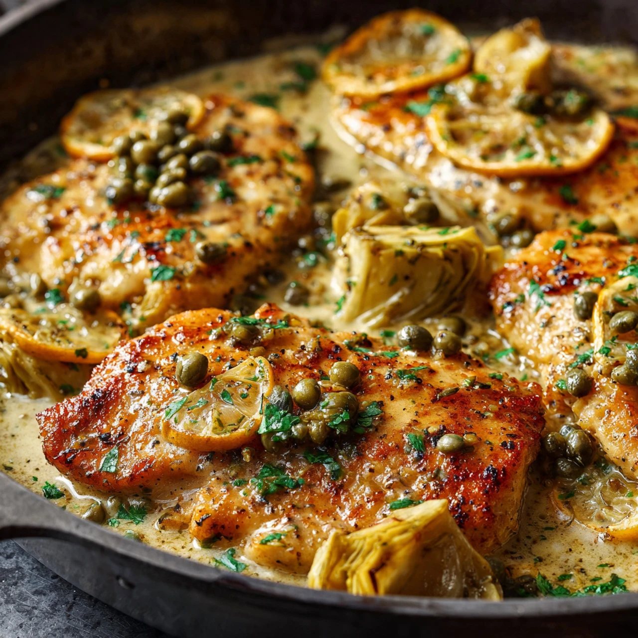Chicken Piccata with Artichokes