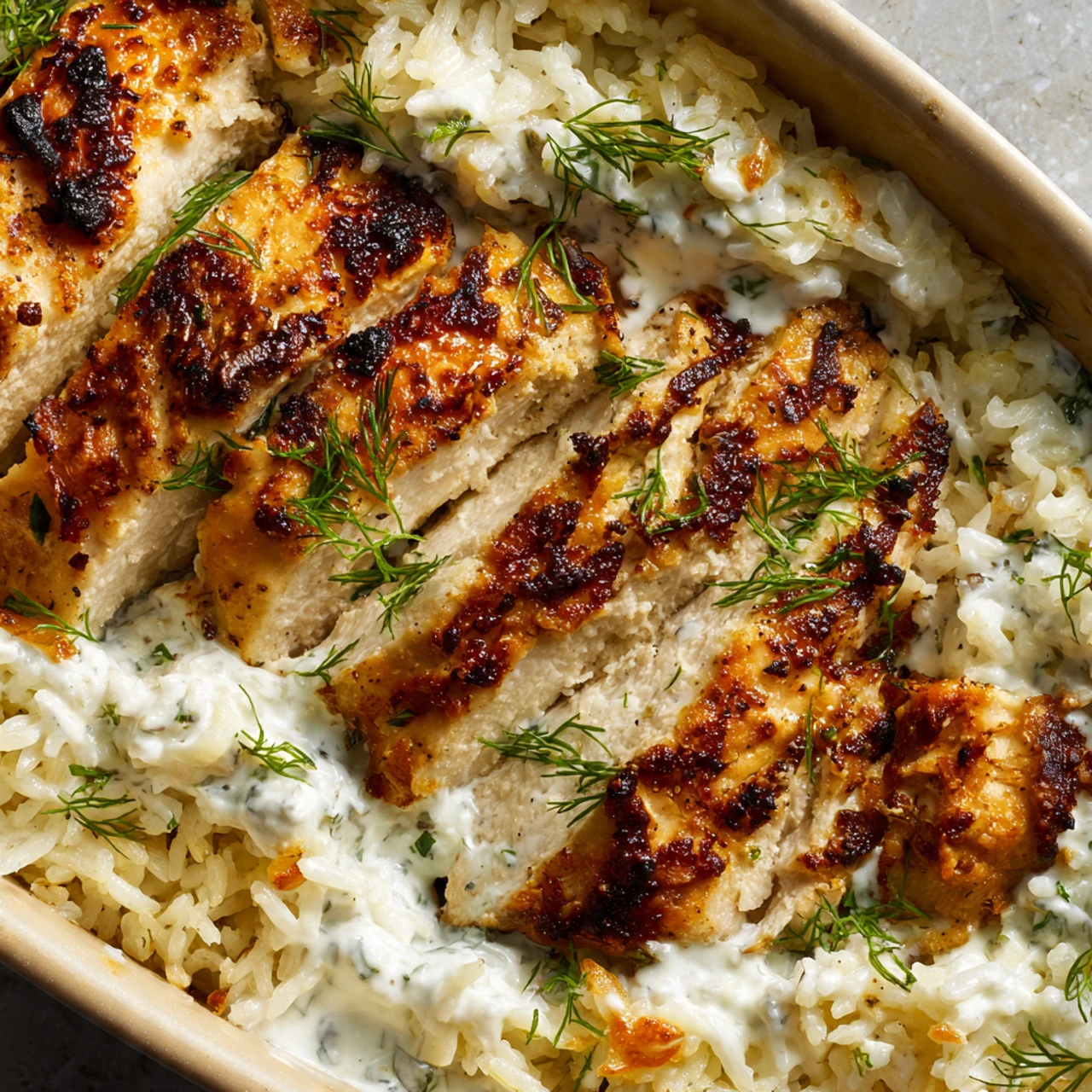 Dump-and-Bake Chicken Tzatziki Casserole Dumpandbake Chicken Tzatziki Casserole
