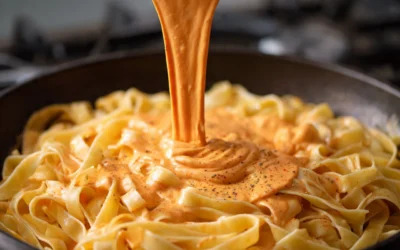 Easy Creamy Red Pepper Alfredo Sauce Recipe (Vegan)