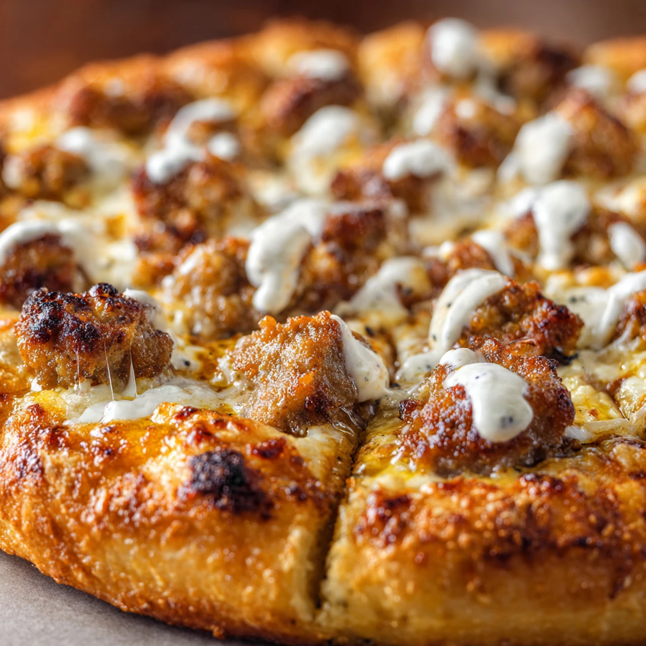 Easy Sausage Ricotta Honey Hot Pizza