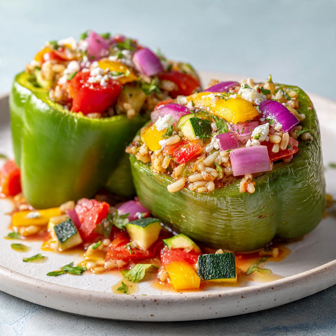 Greek Chicken Stuffed Peppers Greek Chicken Stuffed Peppers