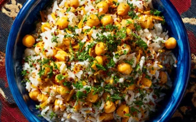 Greek Chickpeas and Rice with Lemon and Tahini
