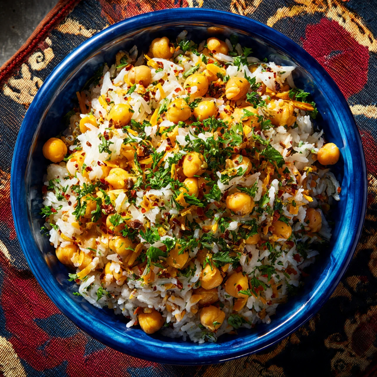 Greek Chickpeas and Rice with Lemon and Tahini