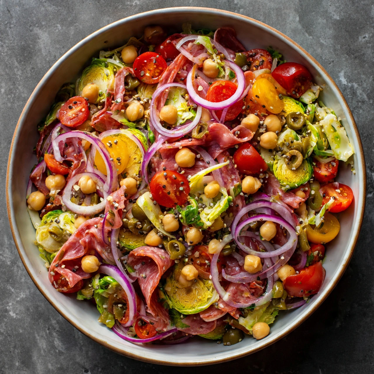 Italian Chopped Brussels Sprouts Salad Italian Chopped Brussels Sprouts Salad