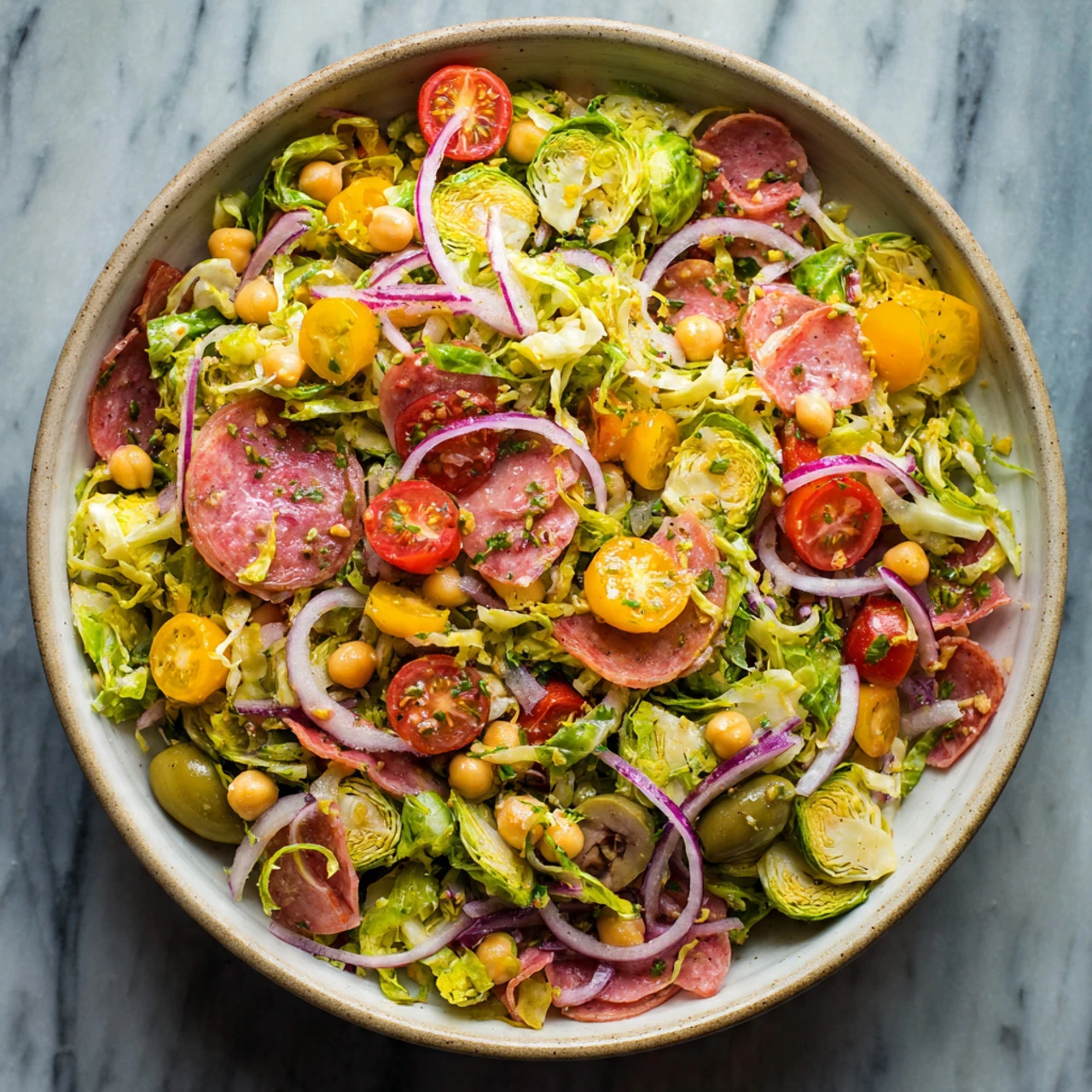 Italian Chopped Brussels Sprouts Salad Italian Chopped Brussels Sprouts Salad