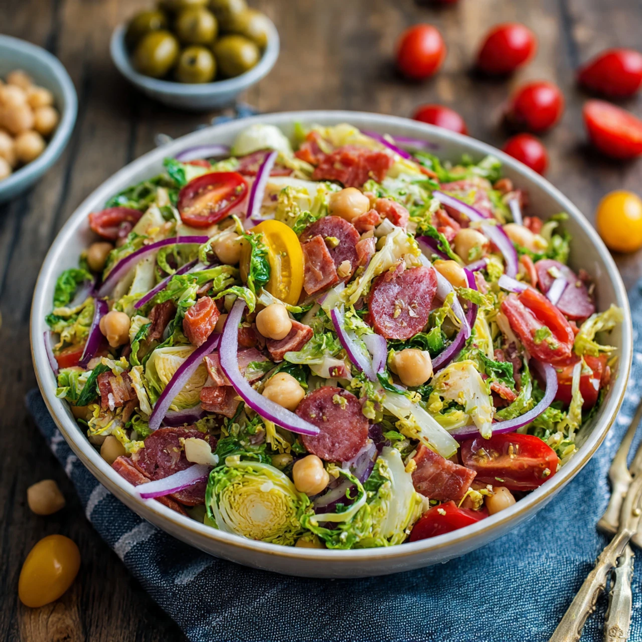 Italian Chopped Brussels Sprouts Salad Italian Chopped Brussels Sprouts Salad