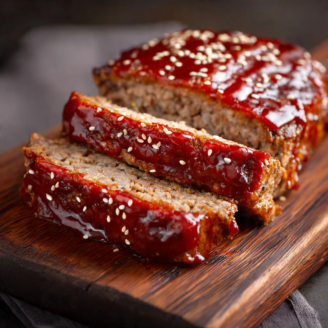 Korean meatloaf with gochujang glaze