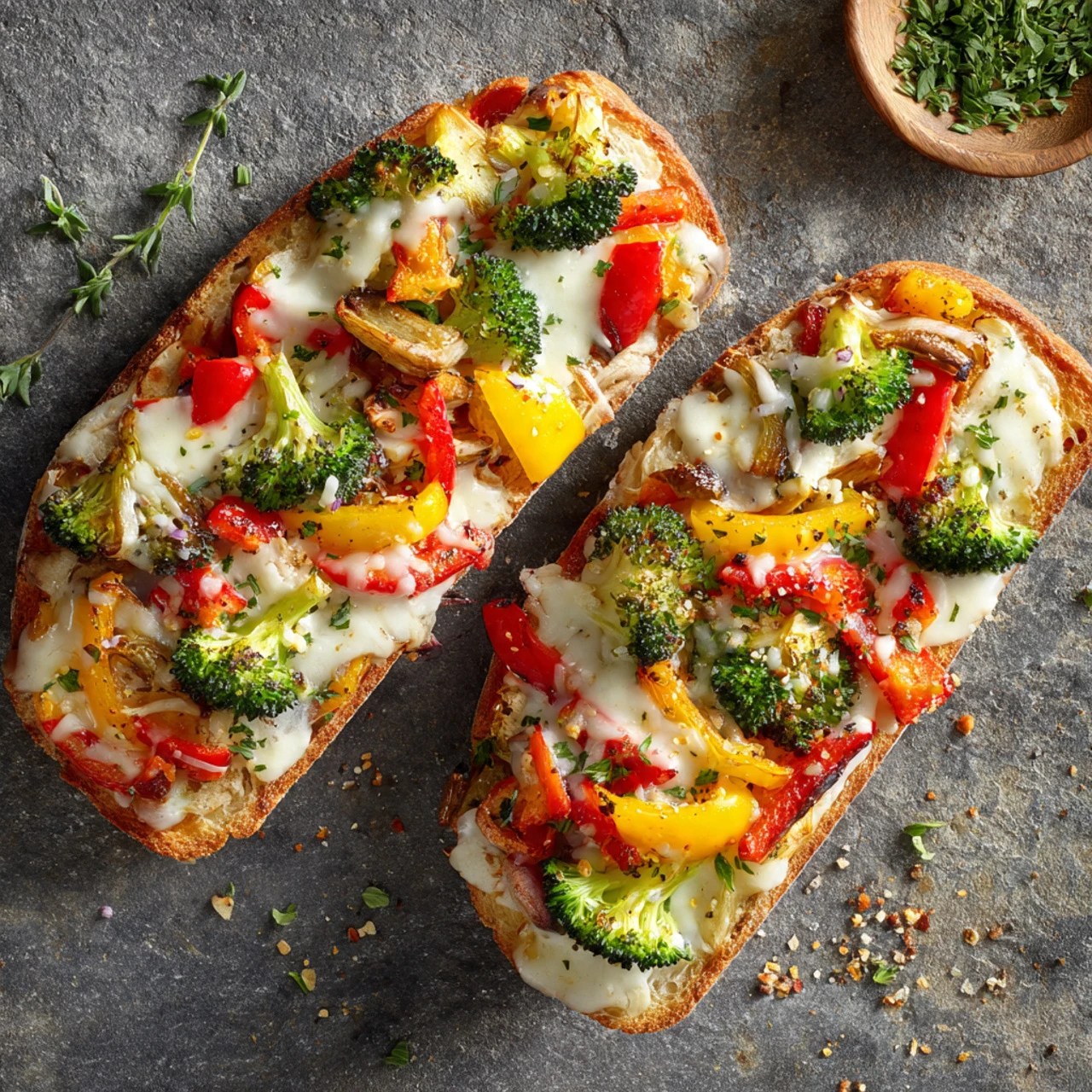 Loaded Veggie French Bread Pizza Loaded Veggie French Bread Pizza