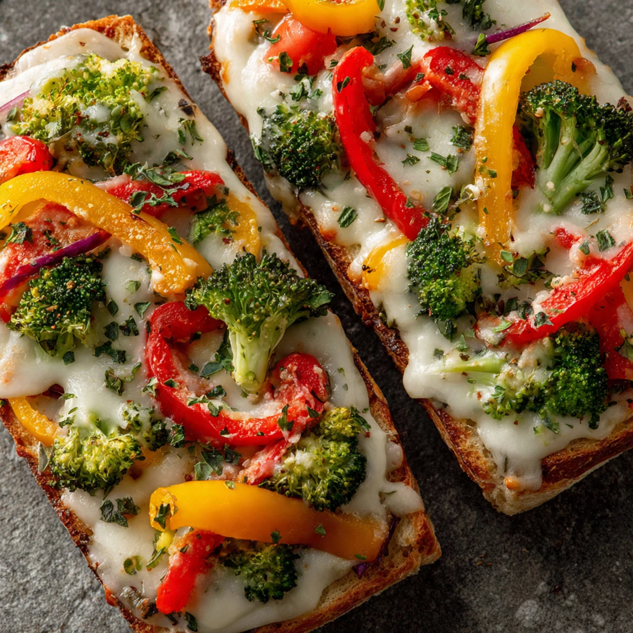 Loaded Veggie French Bread Pizza Loaded Veggie French Bread Pizza